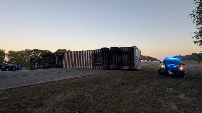 Driver Falls Asleep and Overturns