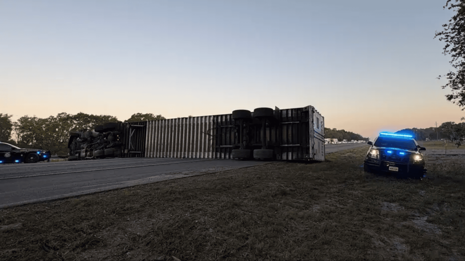 Driver Falls Asleep and Overturns