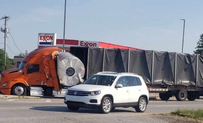 Aluminum Coil Shifts Forward Into Semi Cab o