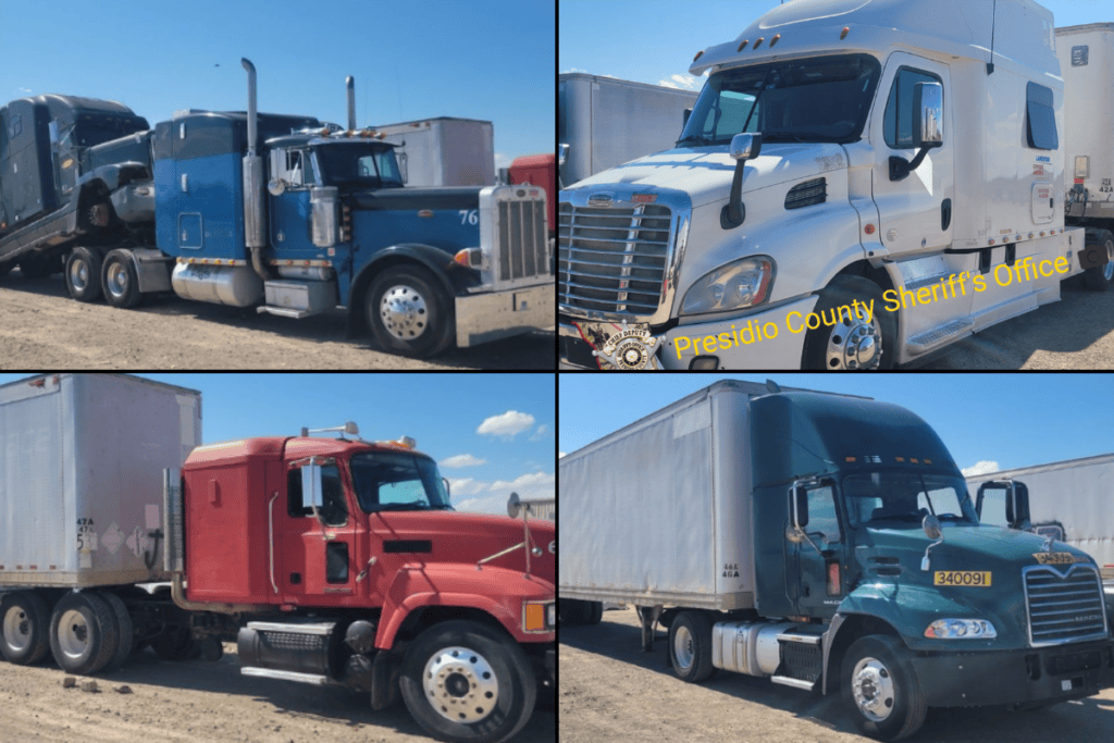 stolen vehicles that had been concealed inside tractor-trailers