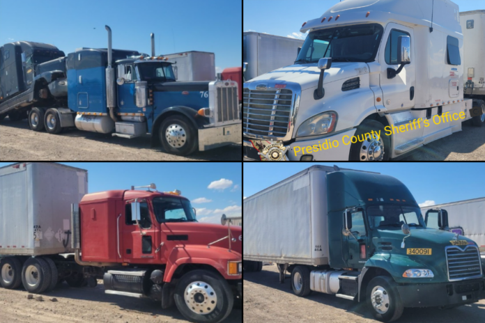 stolen vehicles that had been concealed inside tractor-trailers