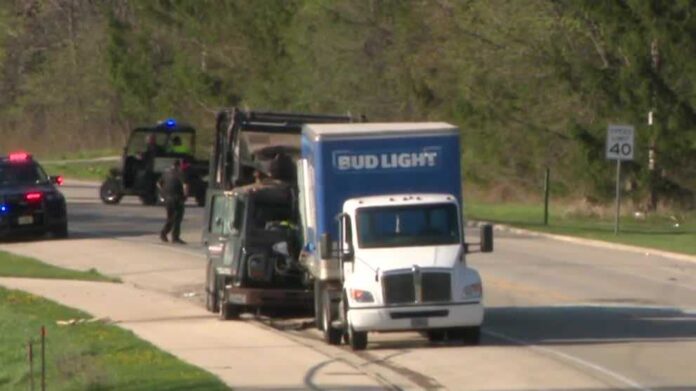 Beer Truck and Garbage Truck Collide