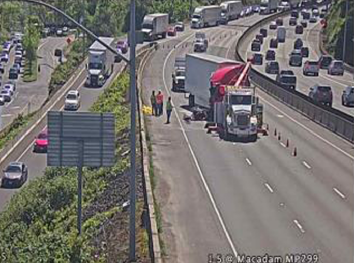 Semi Swerves and Strikes Another Semi