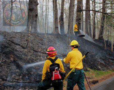 Tractor-Trailer With Hot Brakes Starts Large Brush Fire