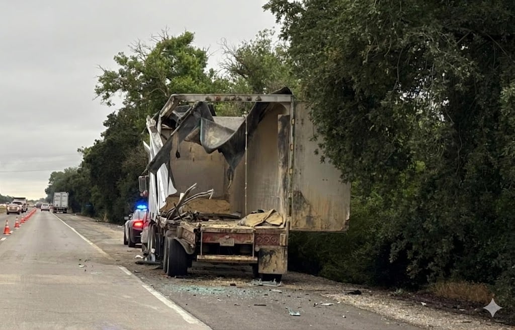 Truck Swerves and Strikes Both